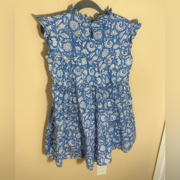 HAMPTON HOUSE Ruffle Block Print Tiered Dress Size Small - Picture 2 of 7